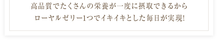 高品質でたくさんの栄養素が一度に摂取できるから